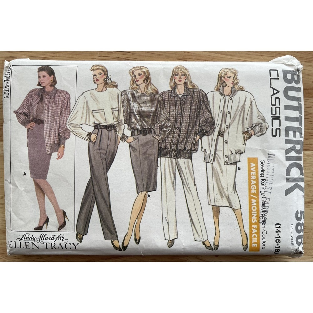 WOMENS UNCUT BUTTERICK 5863 Sewing Pattern JACKET TOP SKIRT PANTS SIZE 14 16 18